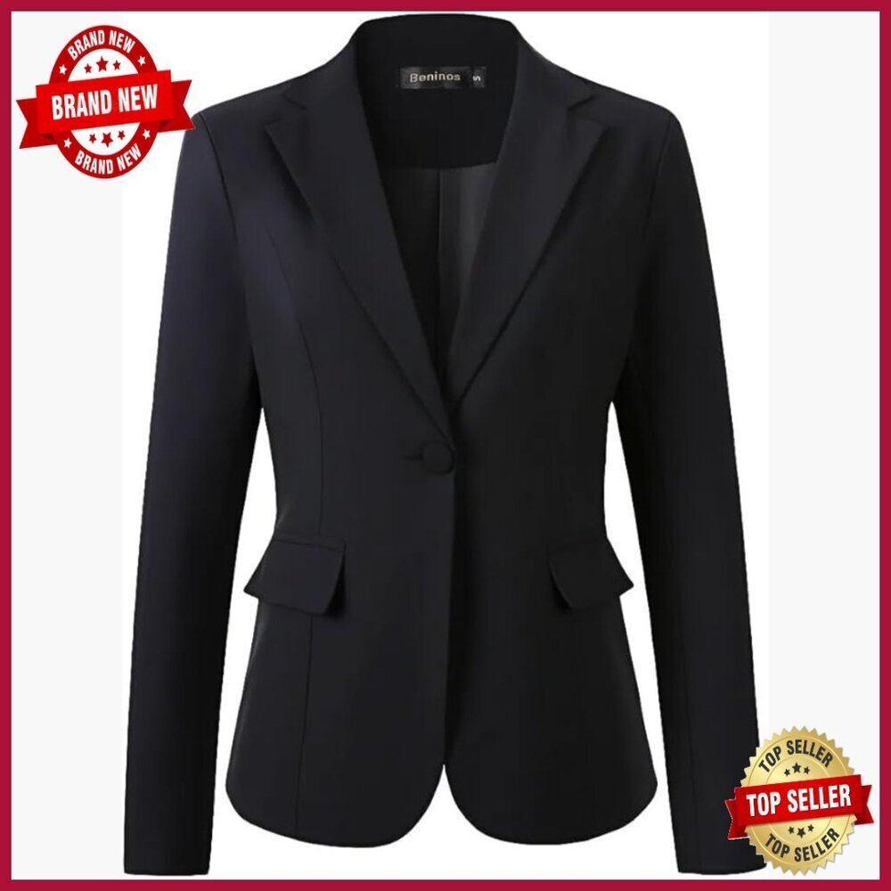 Women's Solid Blazer Jacket Business Casual Office Work Wear